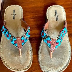 Minnetonka beaded thong sandal